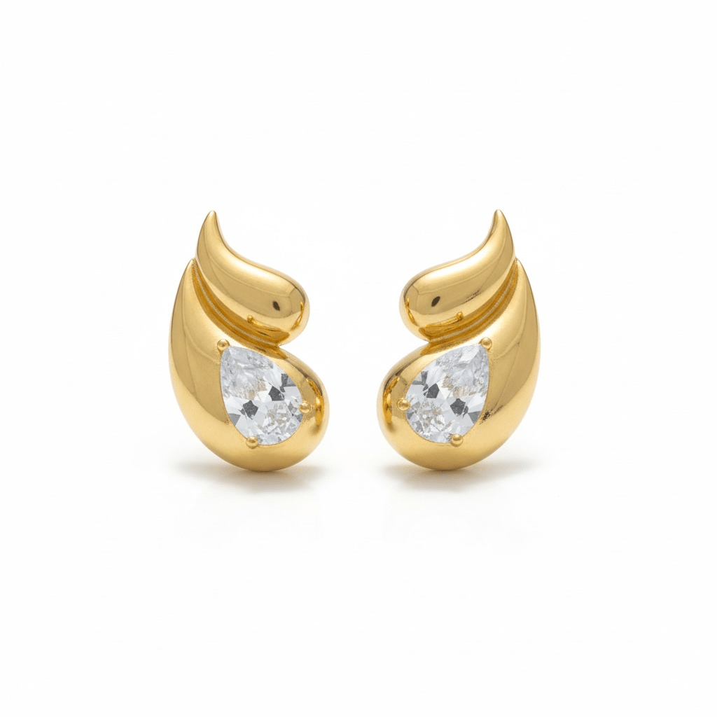 Golden Flame Studs