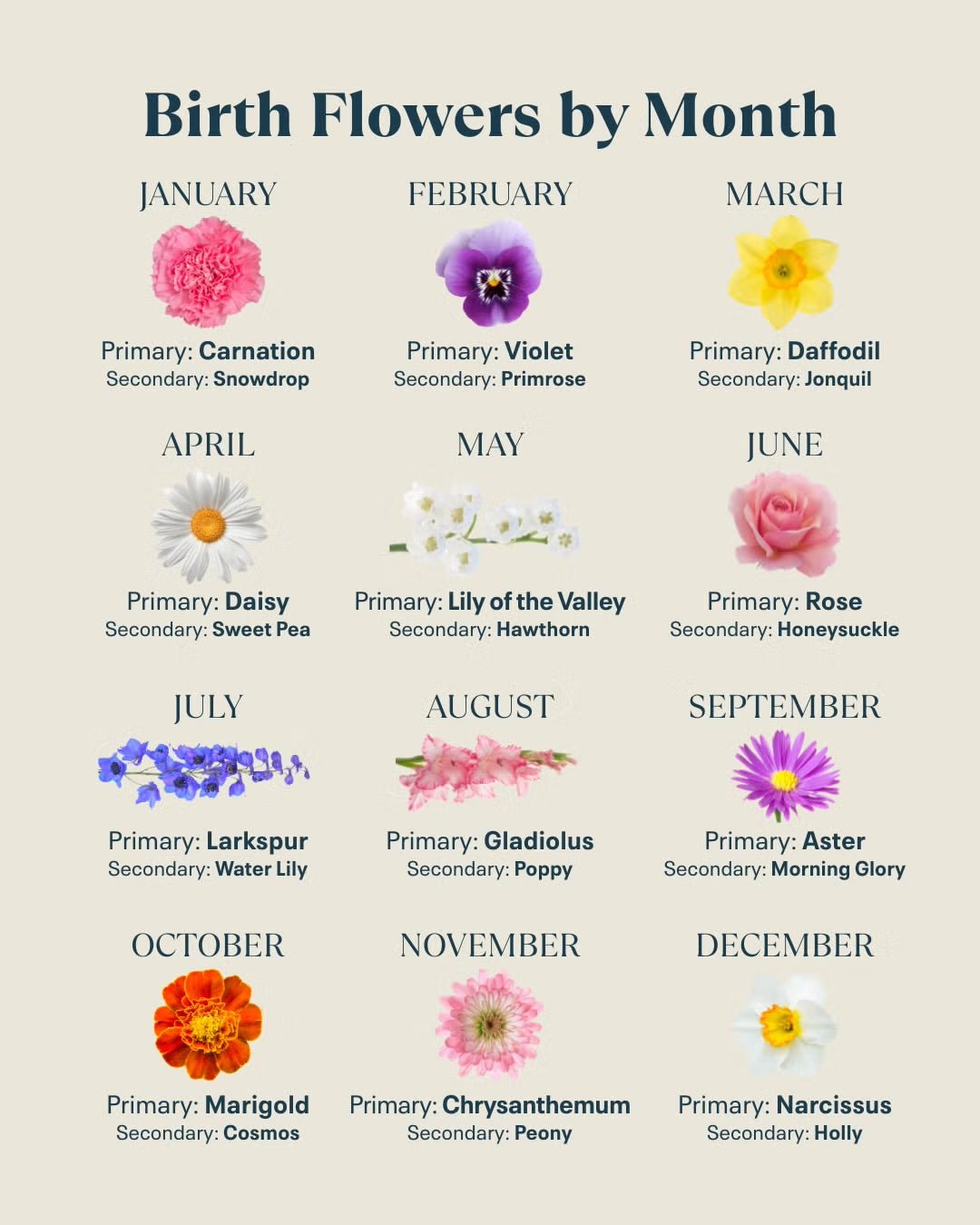 Birth Story Necklace: Flower & Gemstone Personalized