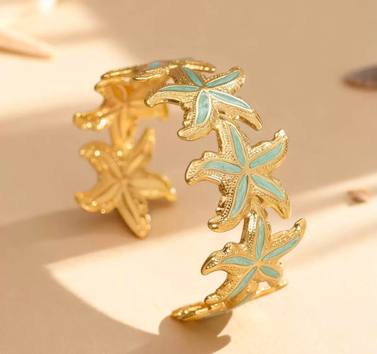 Coastal Starfish Cuff Bangle