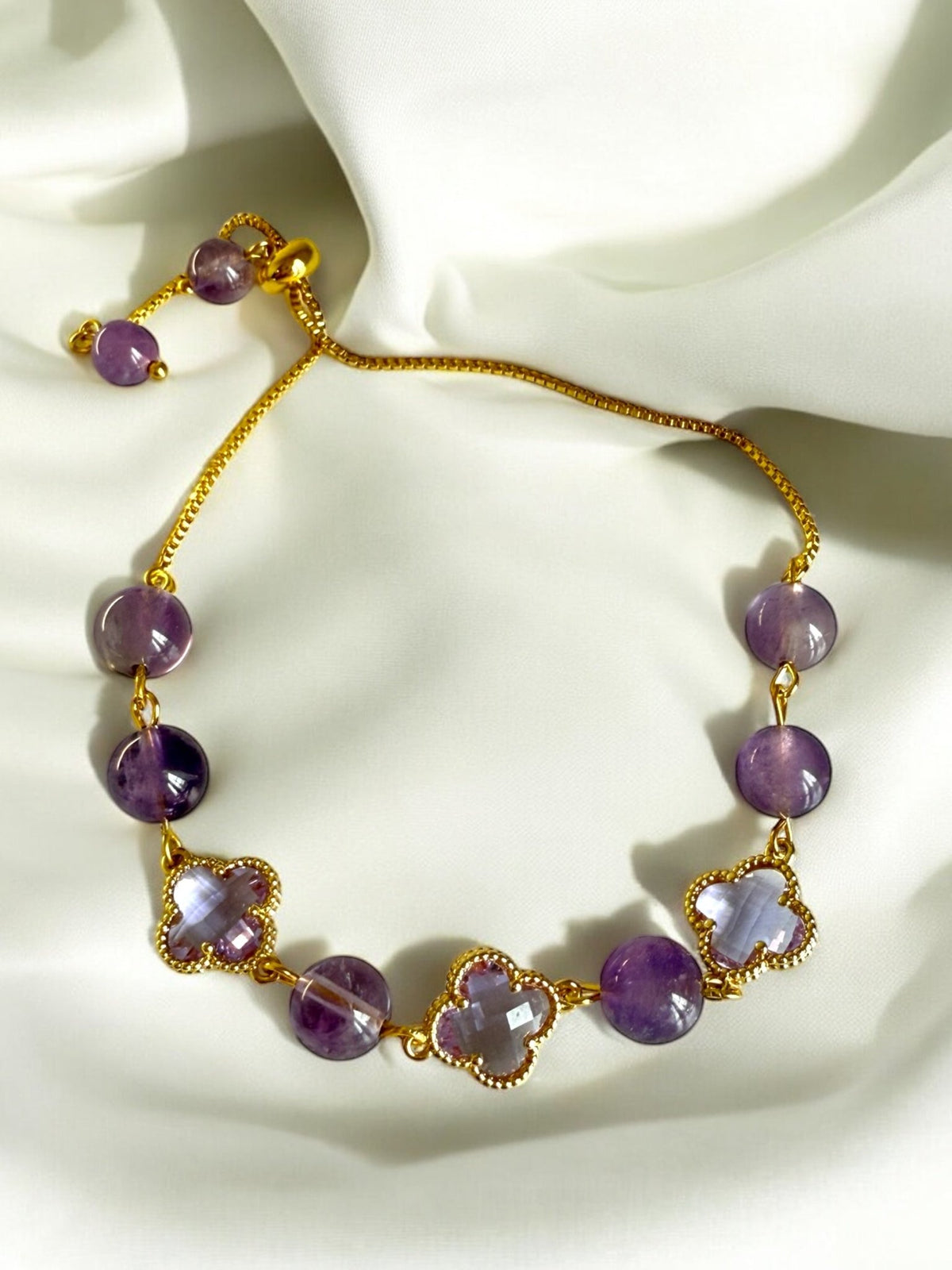 Amethyst Clover Bracelet