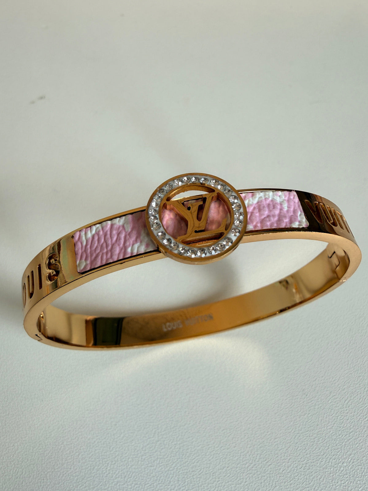 Rosé Luxe Leather Bangle