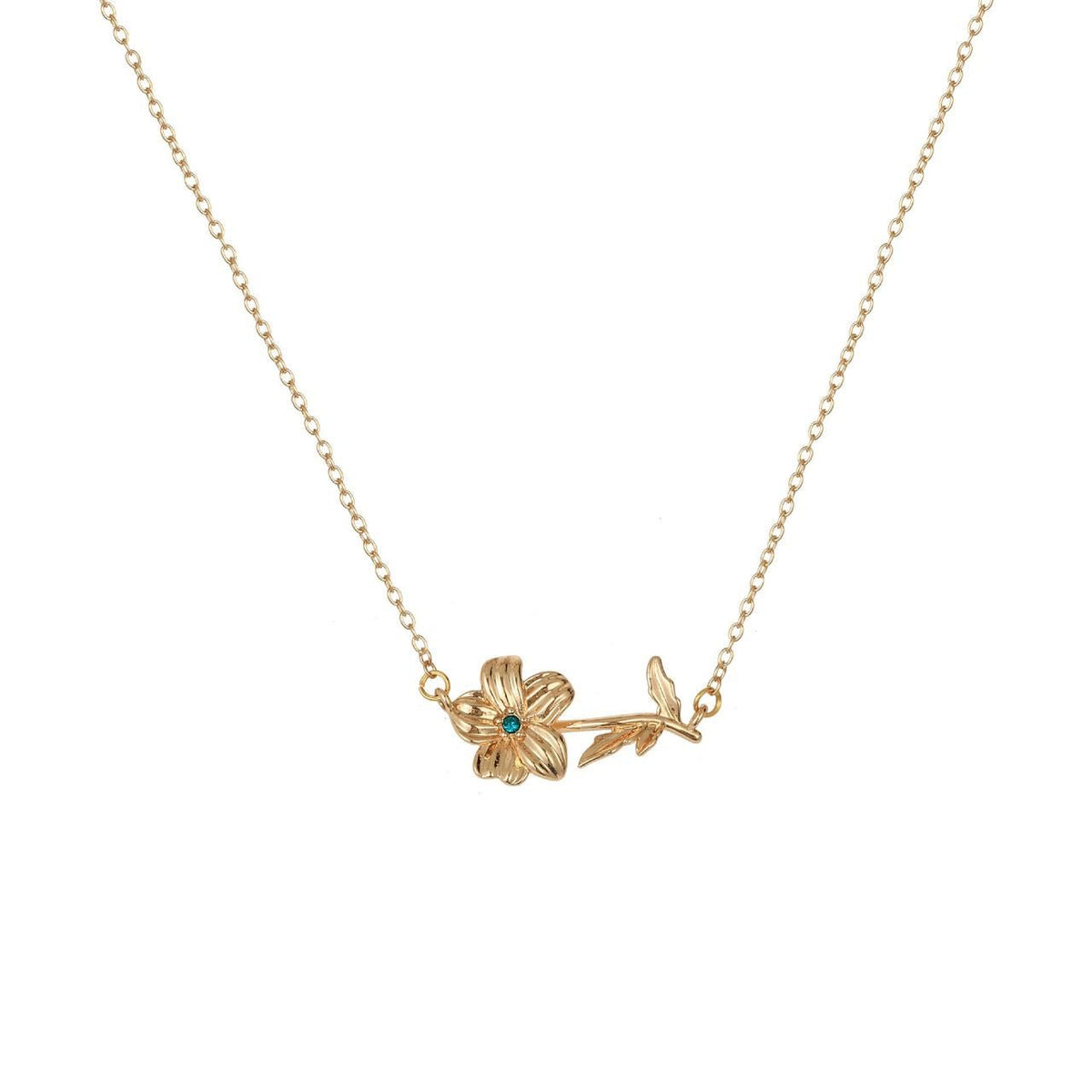 Birth Story Necklace: Flower & Gemstone Personalized
