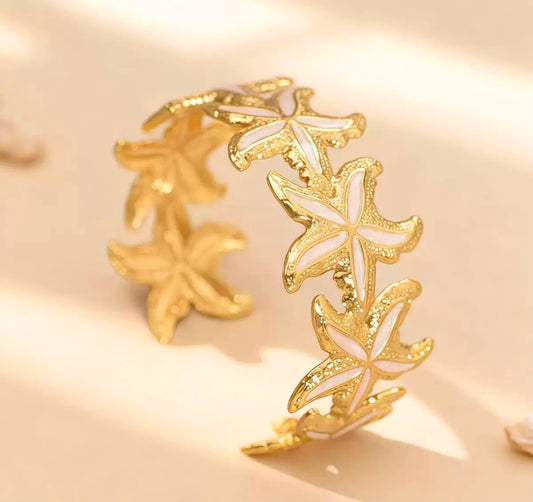 Coastal Starfish Cuff Bangle