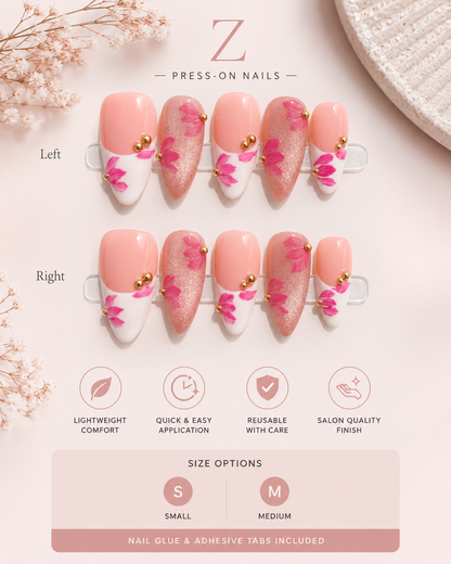 Pink Petal Press-On Nails
