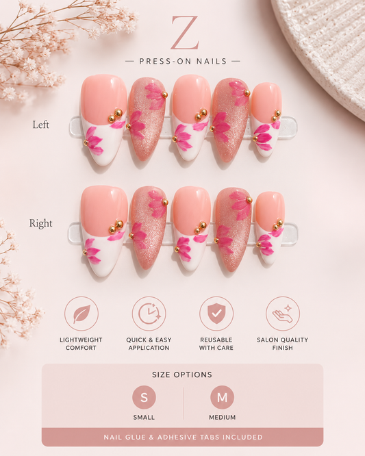 Pink Petal Press-On Nails
