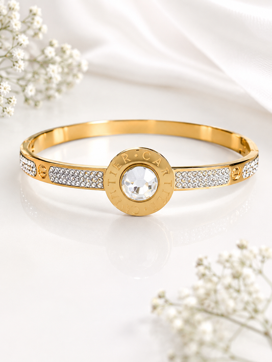 Crystal Luxe Front-Opening Bangle