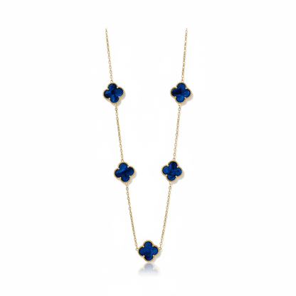 Blue Mother Pearl Trefoil Necklace