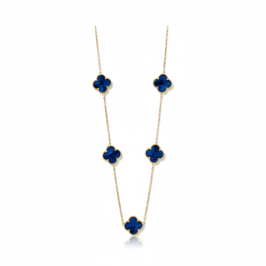 Blue Mother Pearl Trefoil Necklace