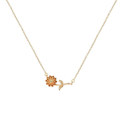 Birth Story Necklace: Flower & Gemstone Personalized