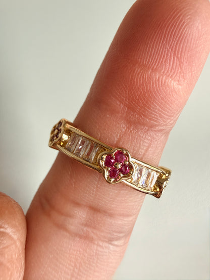 Ruby Clover Ring