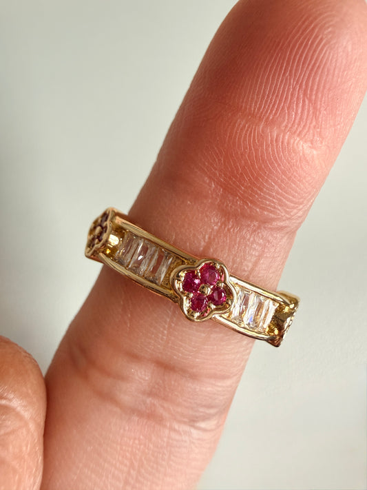 Ruby Clover Ring
