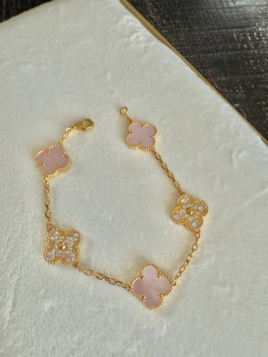 Pink Sparkle Trefoil Bracelet