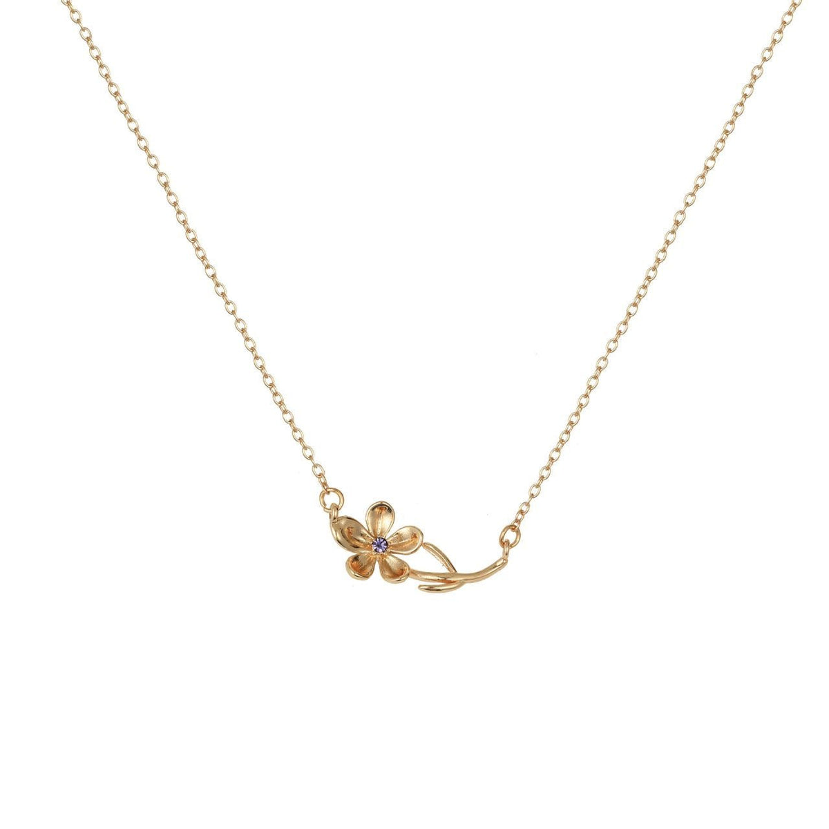 Birth Story Necklace: Flower & Gemstone Personalized