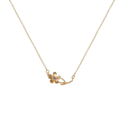 Birth Story Necklace: Flower & Gemstone Personalized