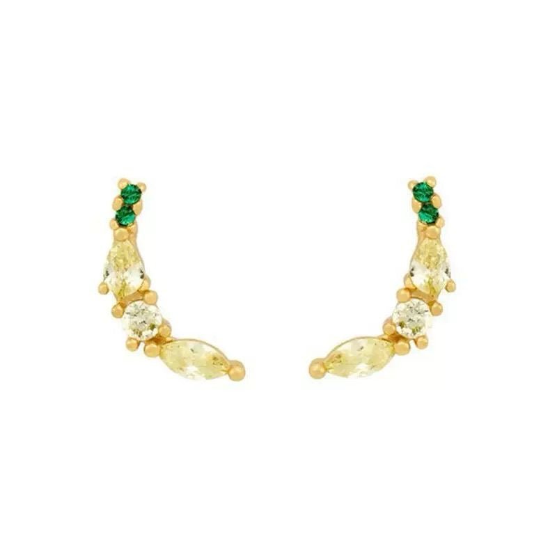 Mini fruit-shaped gold-filled stud earring on white background