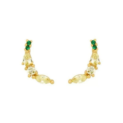 Mini fruit-shaped gold-filled stud earring on white background