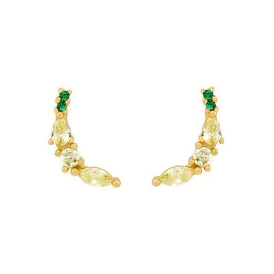 Mini fruit-shaped gold-filled stud earring on white background