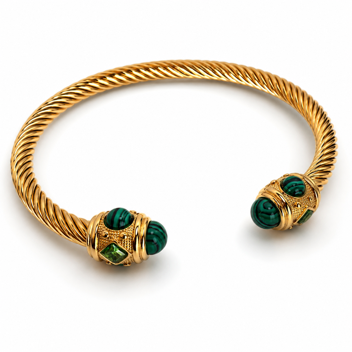Malachite Twist Cuff Bracelet