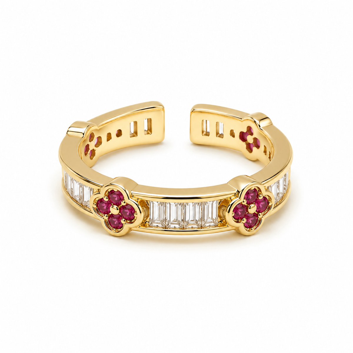 Ruby Clover Ring