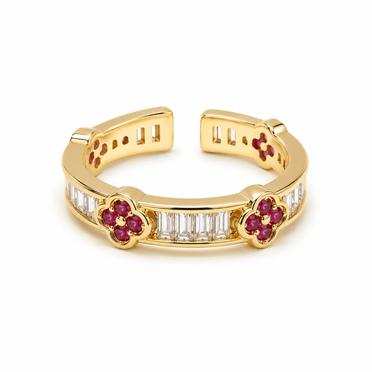 Ruby Clover Ring