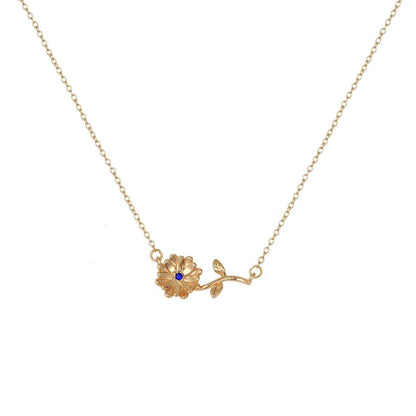 Birth Story Necklace: Flower & Gemstone Personalized