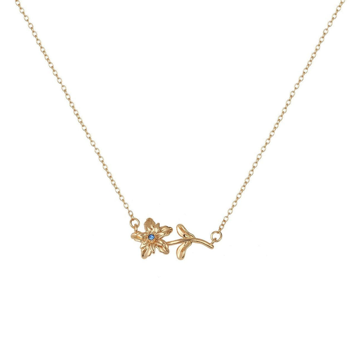 Birth Story Necklace: Flower & Gemstone Personalized