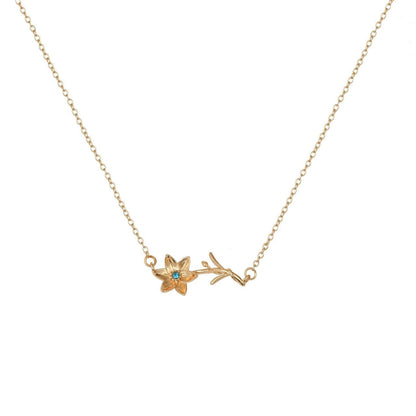 Birth Story Necklace: Flower & Gemstone Personalized