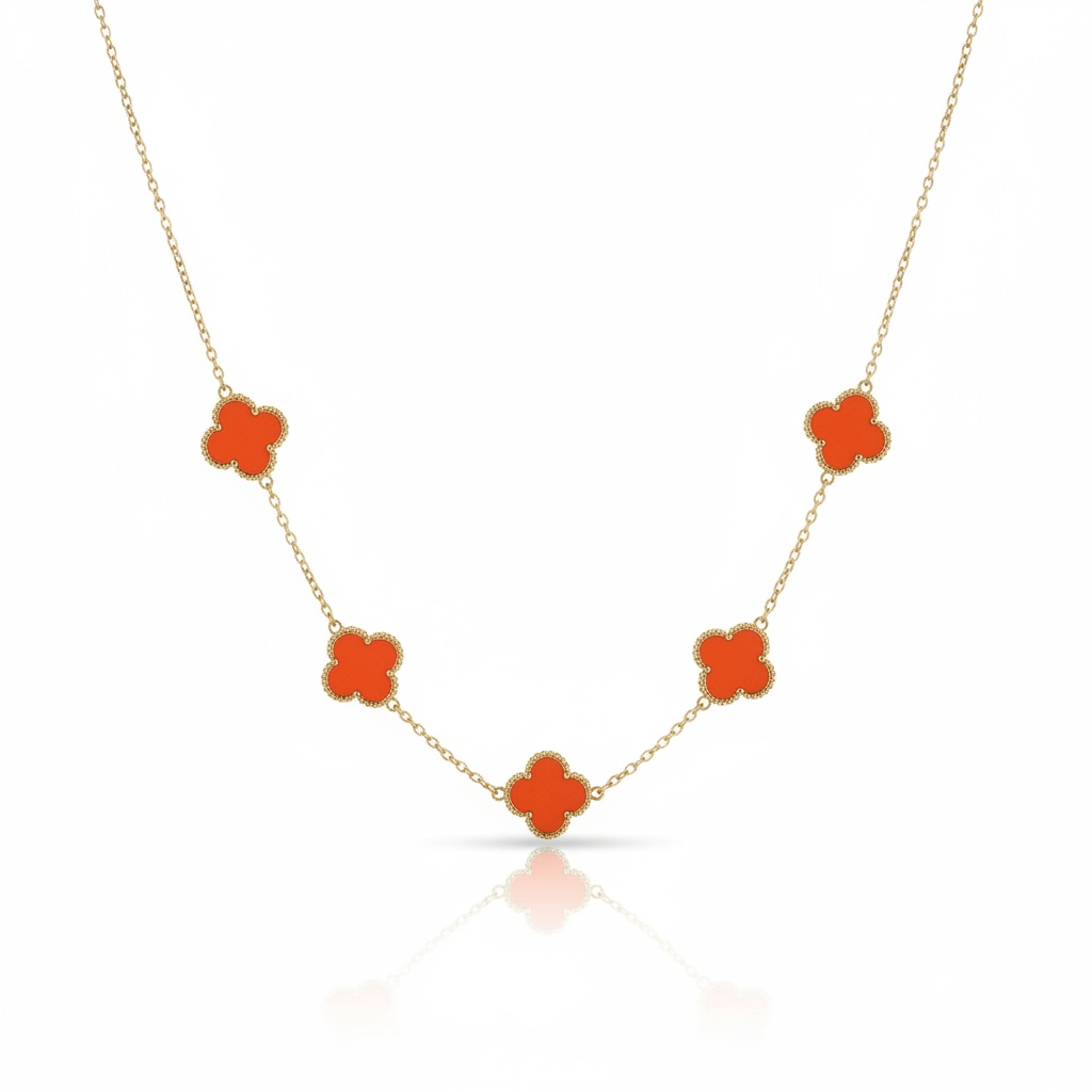 Orange Trefoil Necklace