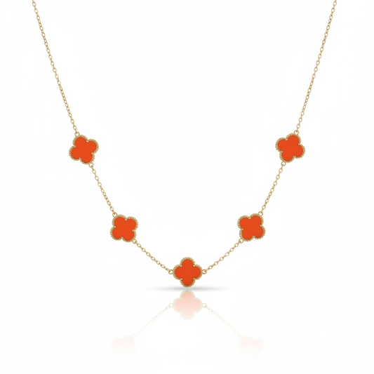 Orange Trefoil Necklace