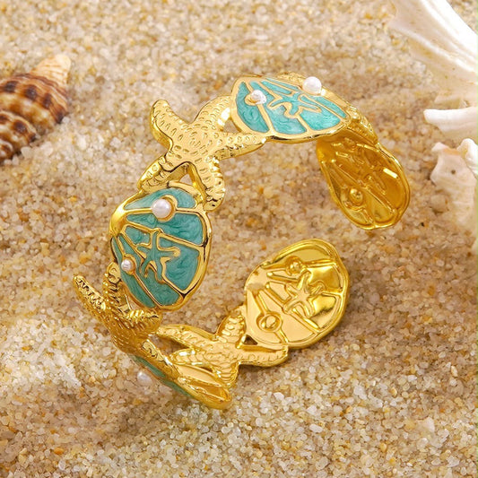 Sea Breeze Starfish Cuff Bracelet