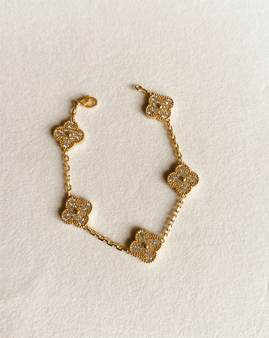 Sparkle Gold Trefoil Bracelet