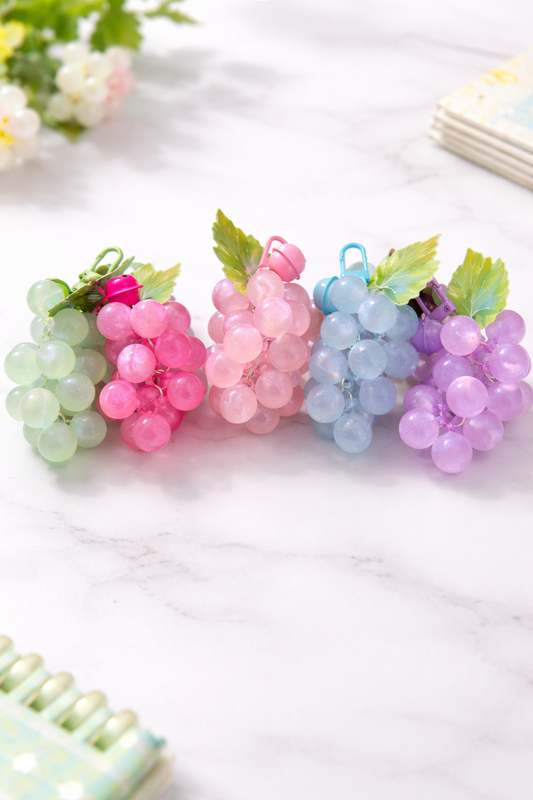 Crystal Grape Charm Keychain