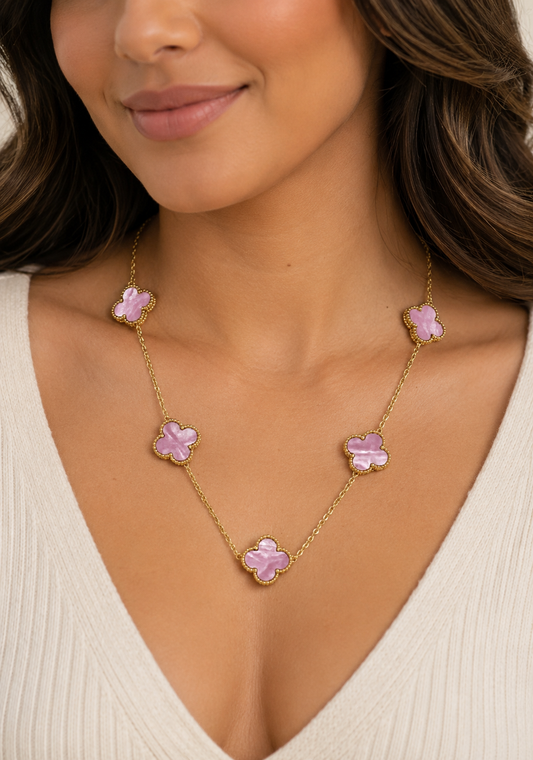 Pink Mother Pearl Trefoil