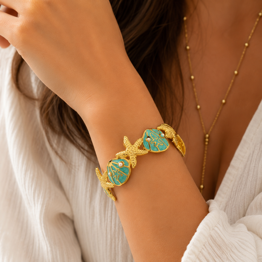 Sea Breeze Starfish Cuff Bracelet