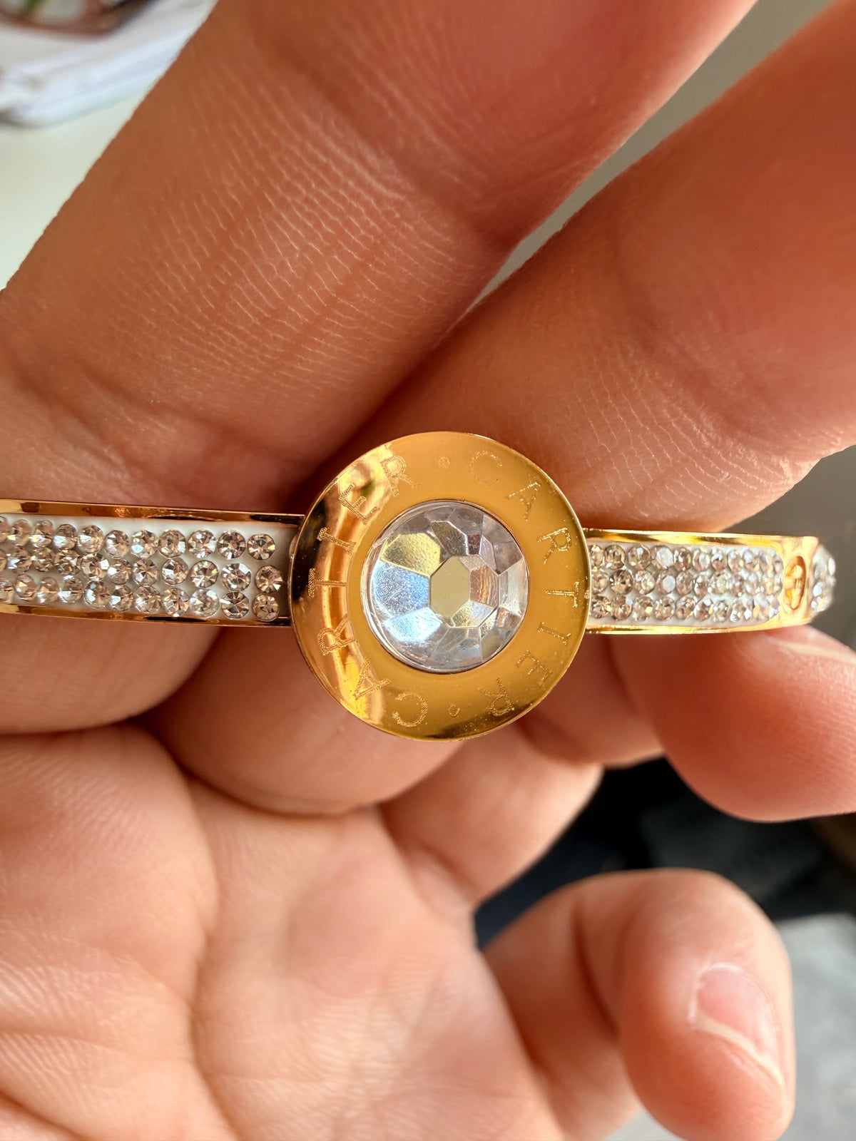 Crystal Luxe Front-Opening Bangle