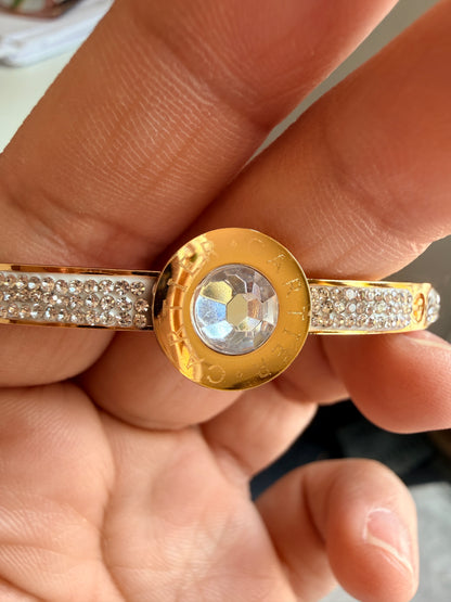 Crystal Luxe Front-Opening Bangle