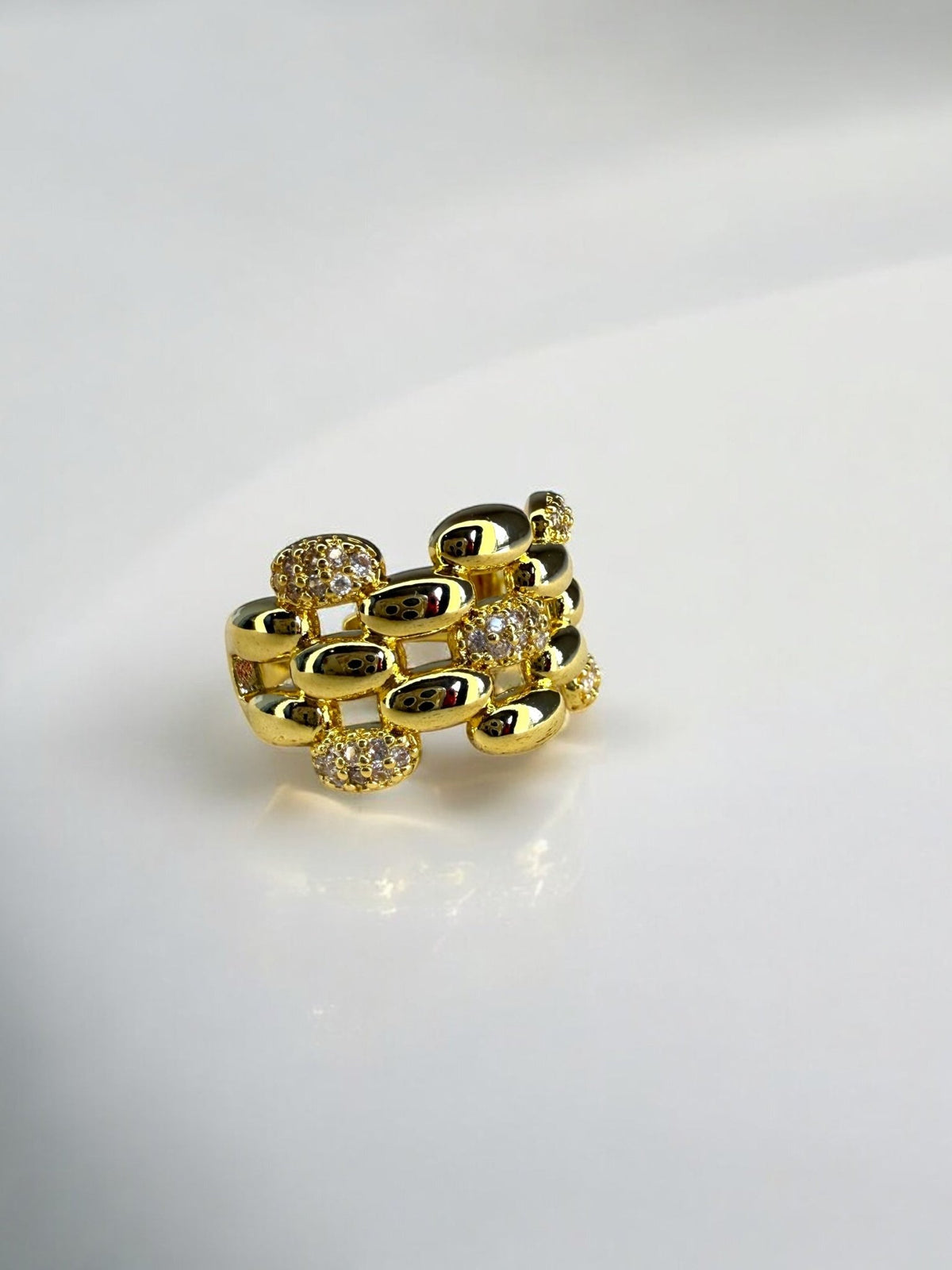 18k Gold Filled Checkers Ring