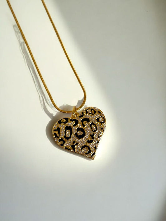 Heart Leopard Pendant