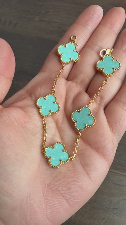 Amazonite Clover Bracelet