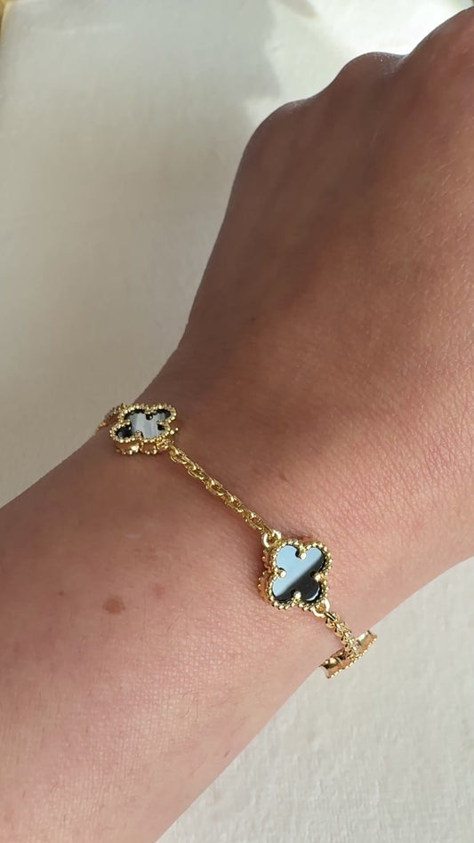 Mini Black Trefoil Bracelet
